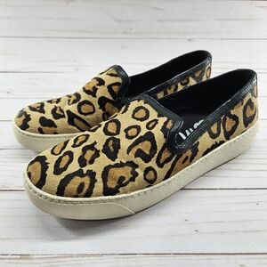 Sam Edelman Becker Womens Shoes Size 7 Leopard Print Calf Hair Slip On‎ Sneakers
